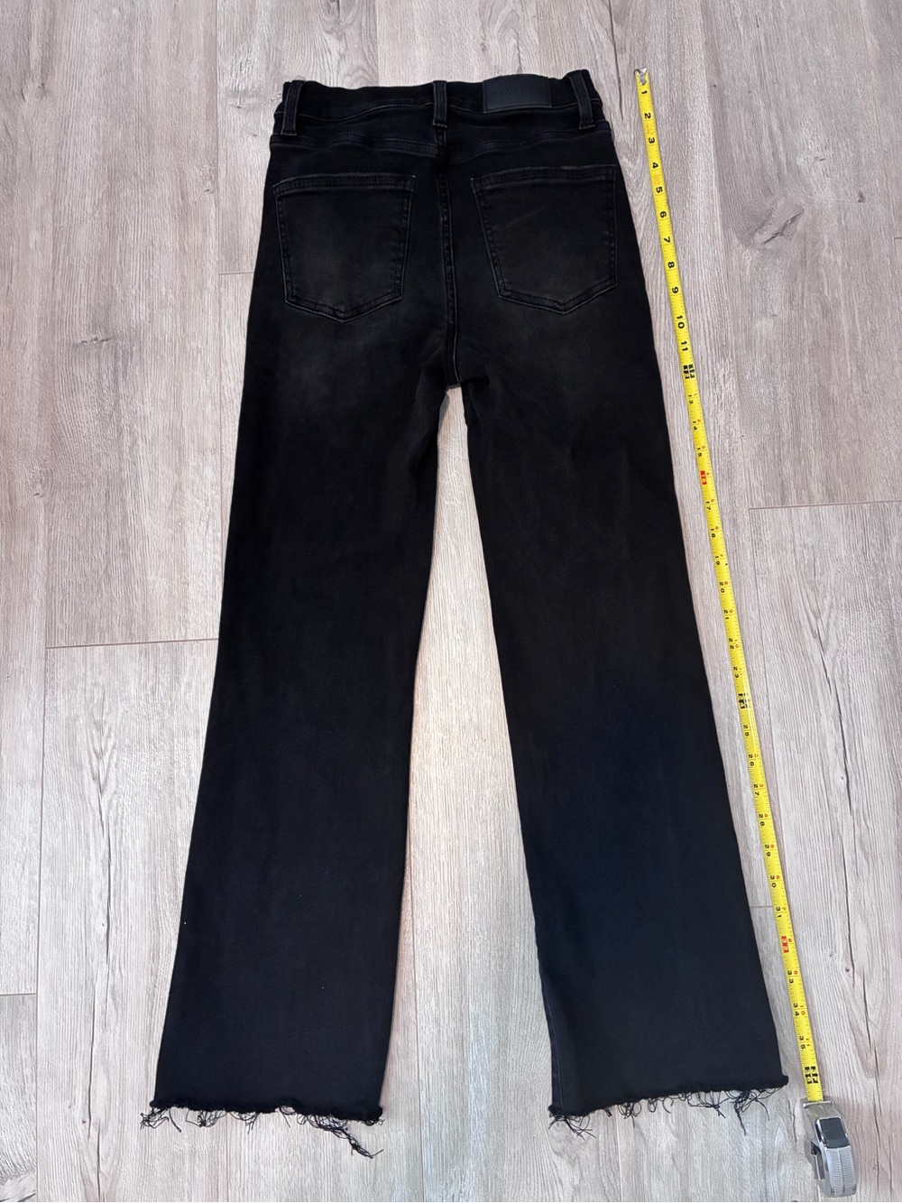 Pistola Black Flare Jeans Size 25 High Rise Raw Hem Stretch Denim - Picture 11 of 11